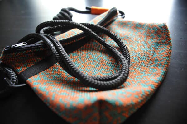 BOLSA PEQUEÑA NARANJA-TURQUESA